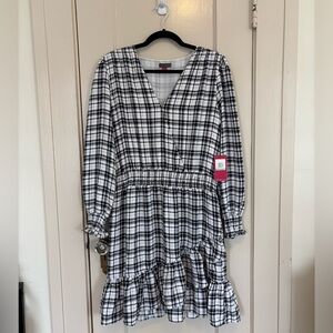 Vince Camuto Women’s Plaid Fit & Flare Dress Size Large NWT